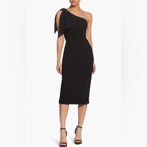 Dress the Population Tiffany One-Shoulder Midi Dress – Black – Size XS | $178